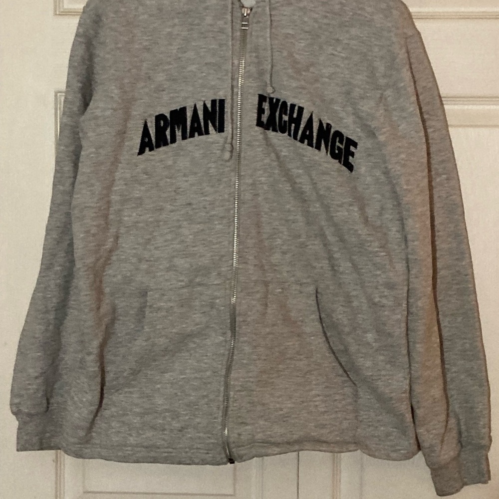 Armani Exchange Men's Zip-Up Gray Sweater S